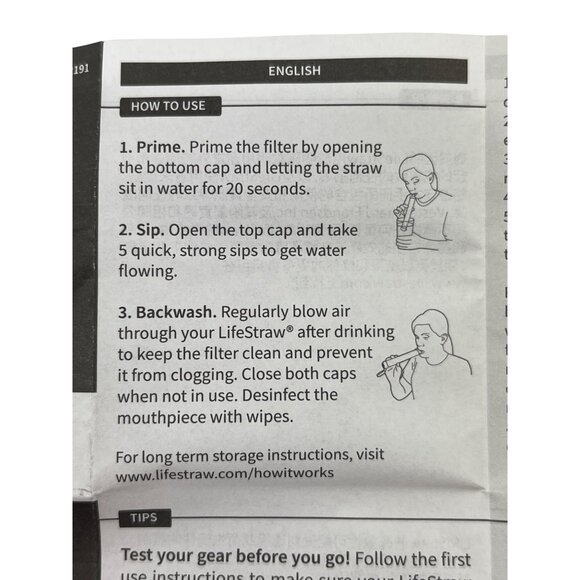 Lifestraw Straw Filter Carry Case W/ Filter Dark Mountain Gray Compact Design - Picture 5 of 5